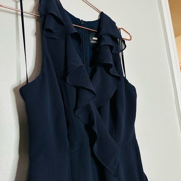 C/MEO COLLECTIVE Be About You Navy V-Neckline Long Gown Dress Size Medium - Picture 12 of 15